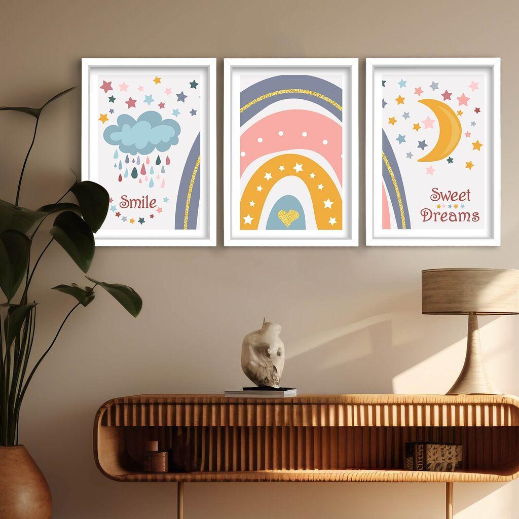 Декоративна слика Wallity 3p3752softct-013, 38x53 см, 3 дела