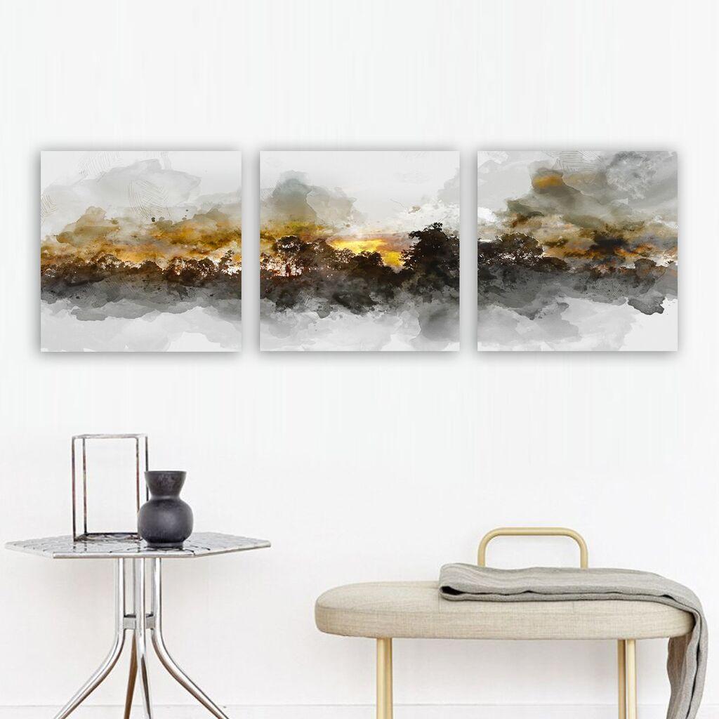 Декоративна слика Wallity PRC2563384080, 30x90 см, 3 дела