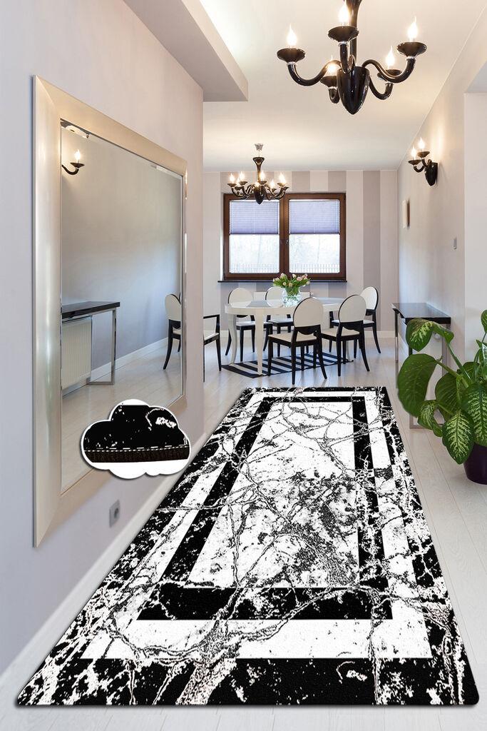 Conceptum Hypnose Carpet Marmor, 80x300cm, црно-бело