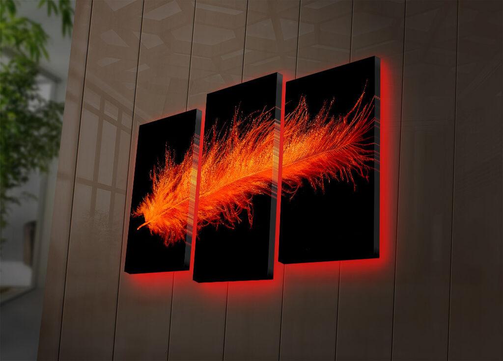 Wallity Декоративна LED слика 3PATDACT-19, 66x45 см, 3 дела