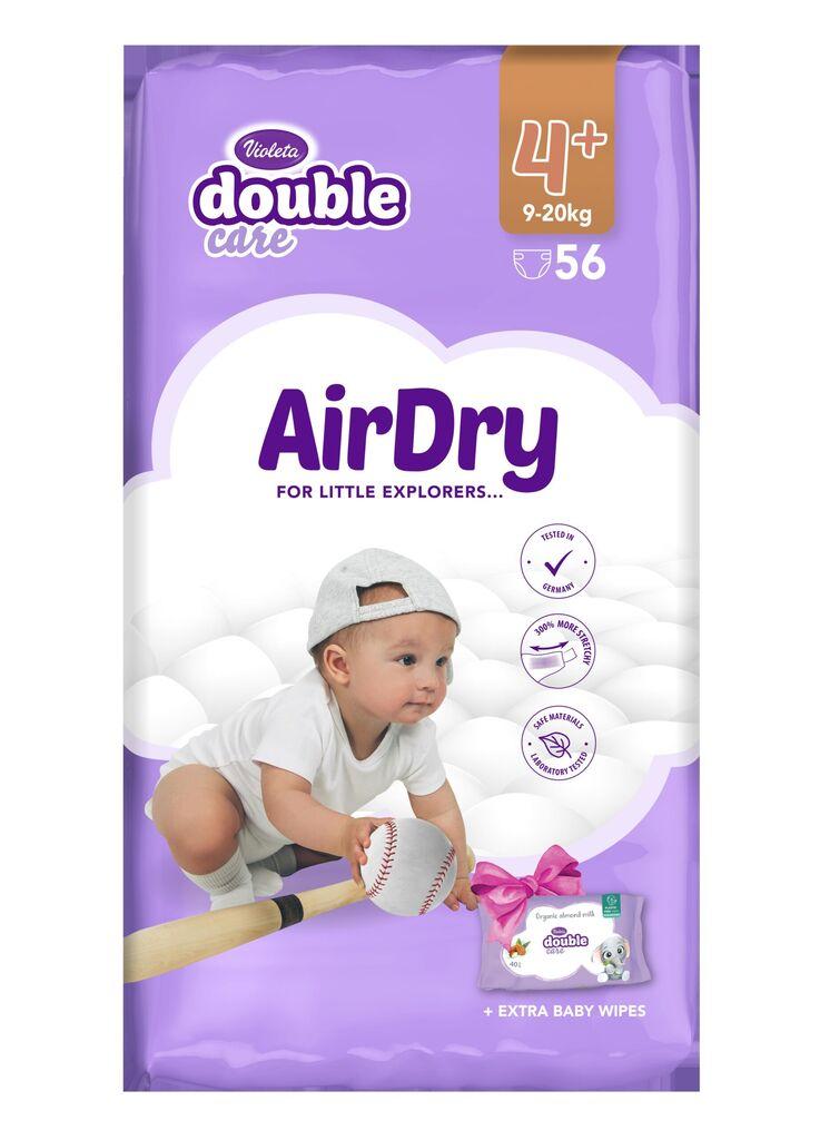 VIOLETA DOUBLE CARE Пелени 4+ со 56 парчиња 9-20kg