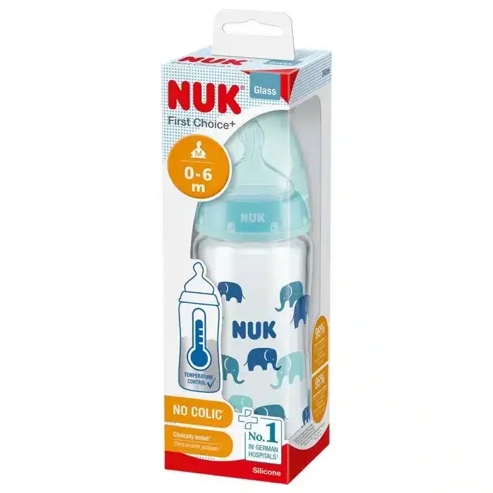 NUK FIRST CHOICE Шише стакло 0-6м, 5121, 240ml