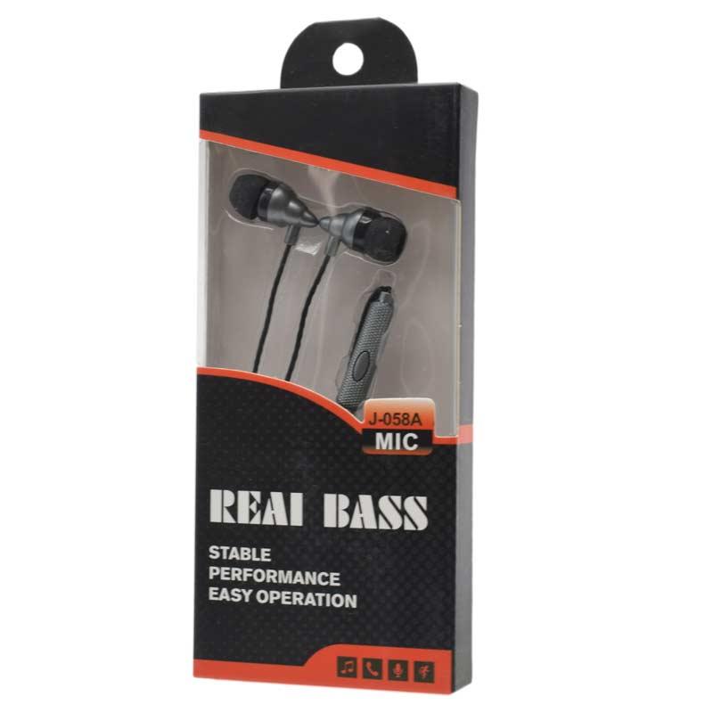Жичени слушалки - Real Bass J-058A - Црна