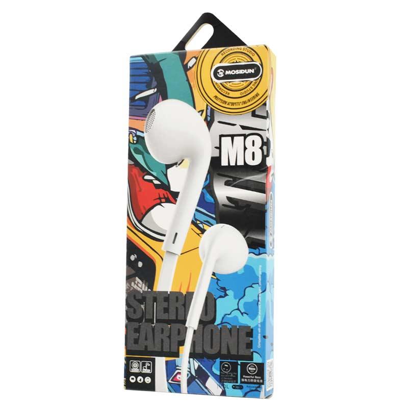 Mosidun Жичени слушалки M8 - Бела