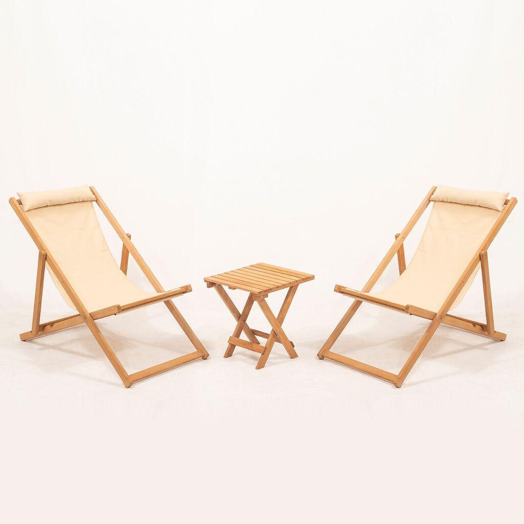 Hanah Home Garden сет маса и 2 столчиња MYN03, крем