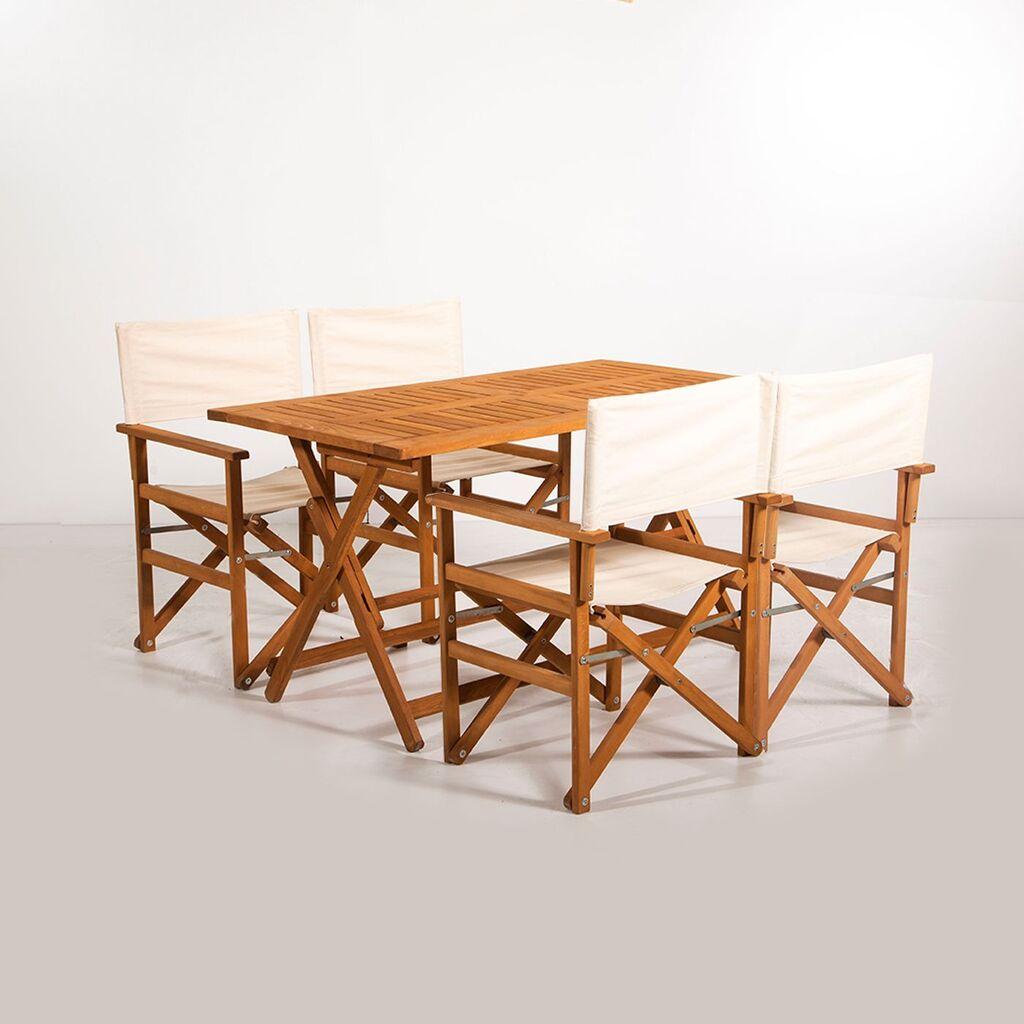 Комплет маса и 4 столчиња за градина Hanah Home MYR01, крем