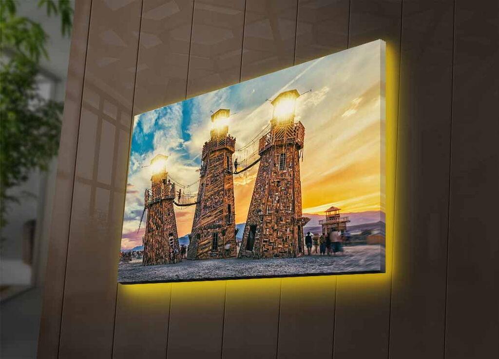 Wallity Слика со LED Осветлување Astronaut, - Prečnik: 55 cm