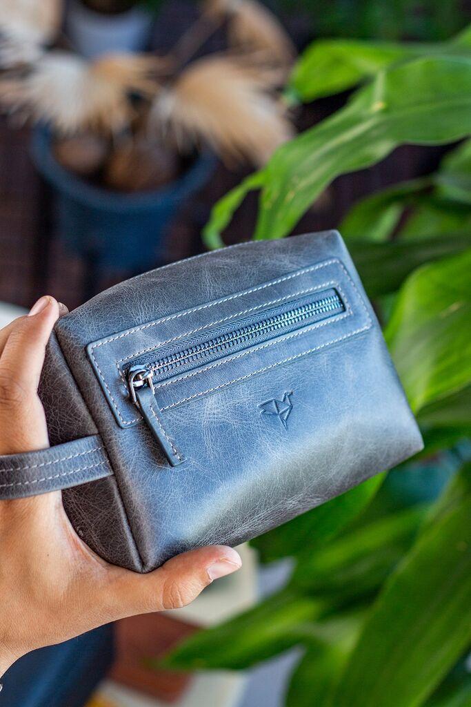 Машка тоалетна торба Bagmore Boston Crazy, сива