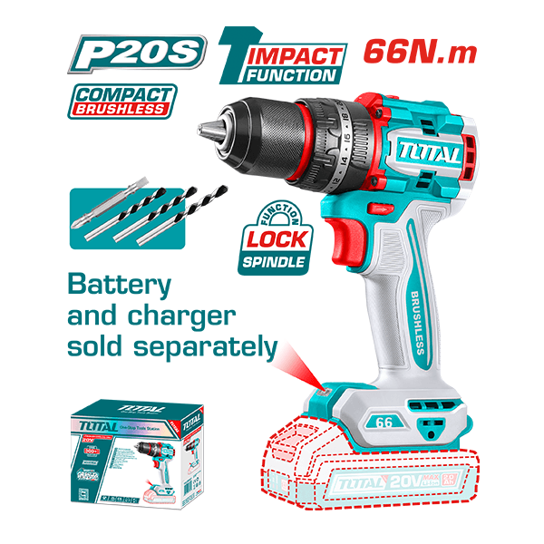 TOTAL Шрафлица 20V Без Батерија 66N Удар Tidli206681 242271