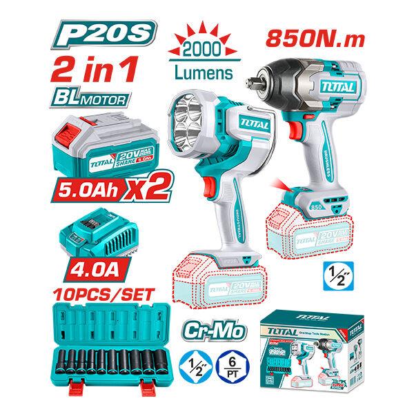 TOTAL Шрафлица За Гуми 850N+Свет 2Бат 5.0 Tosli241181 242370