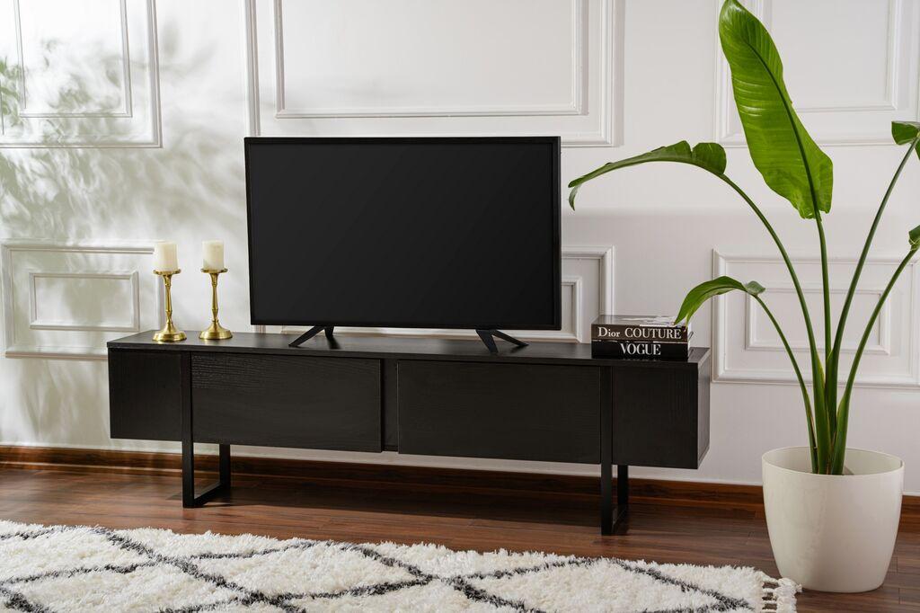 Комода за домашен телевизор Hanah Serenity, 180x50x29,5 см, кафеаво-црна