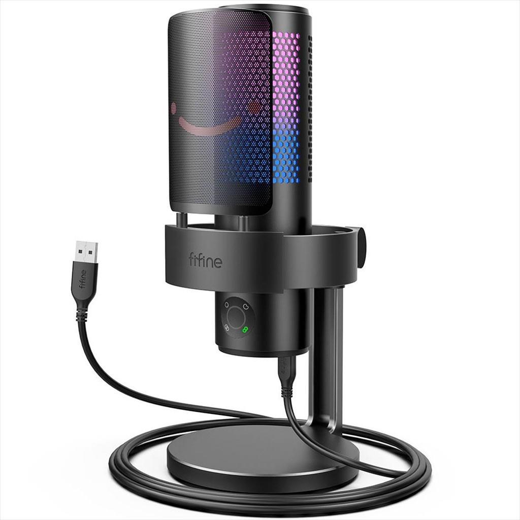 FIFINE Микрофон A9 RGB Со Рачка USB Type-C, Црн