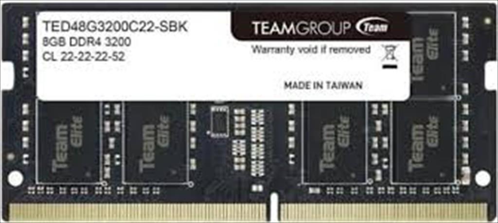 TEAM GROUP RAM Меморија За Лаптоп SO-DIMM DDR4 8GB 3200MHz TED48G3200C22-SBK
