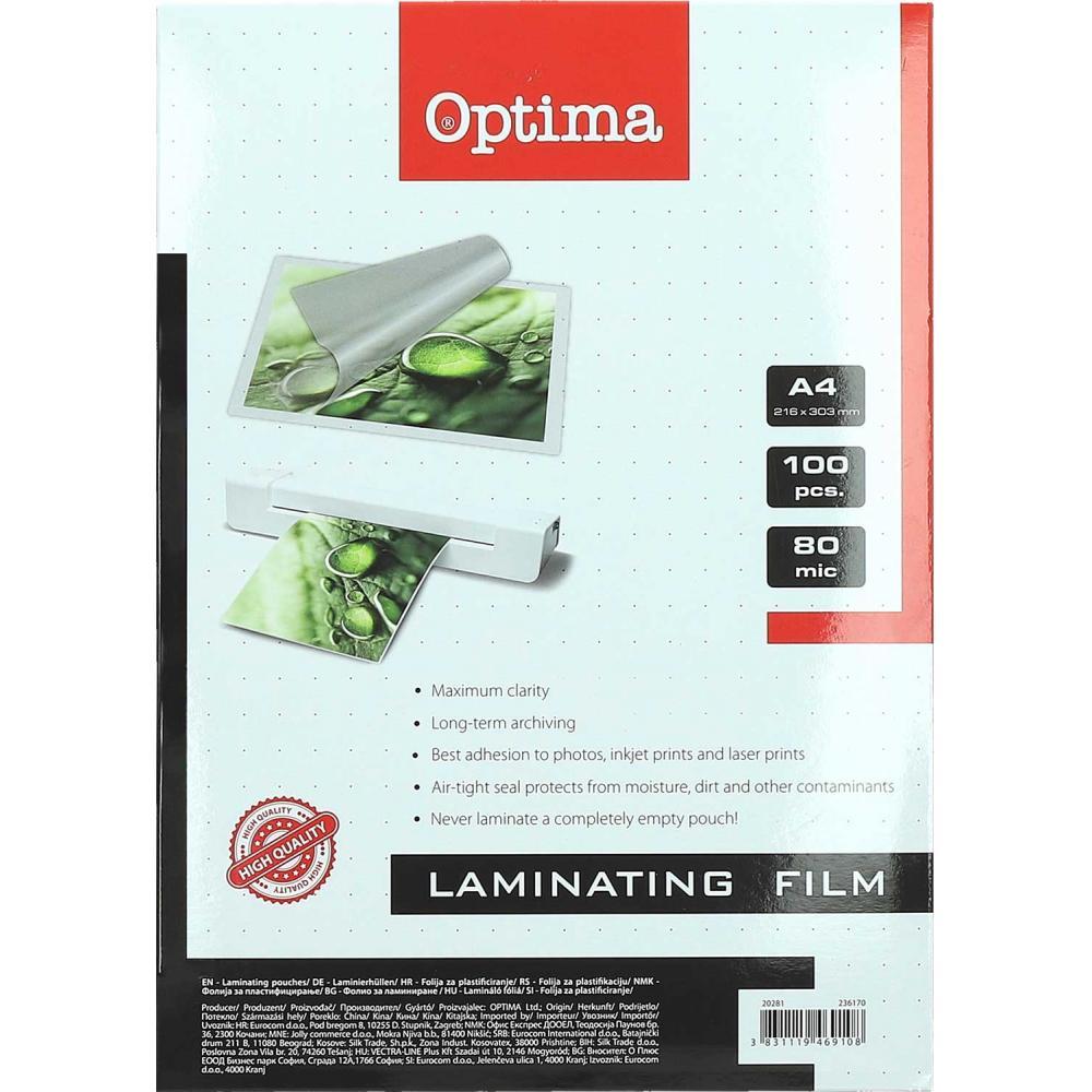Optima Фолија за пласт. а4 80мик /100 20281