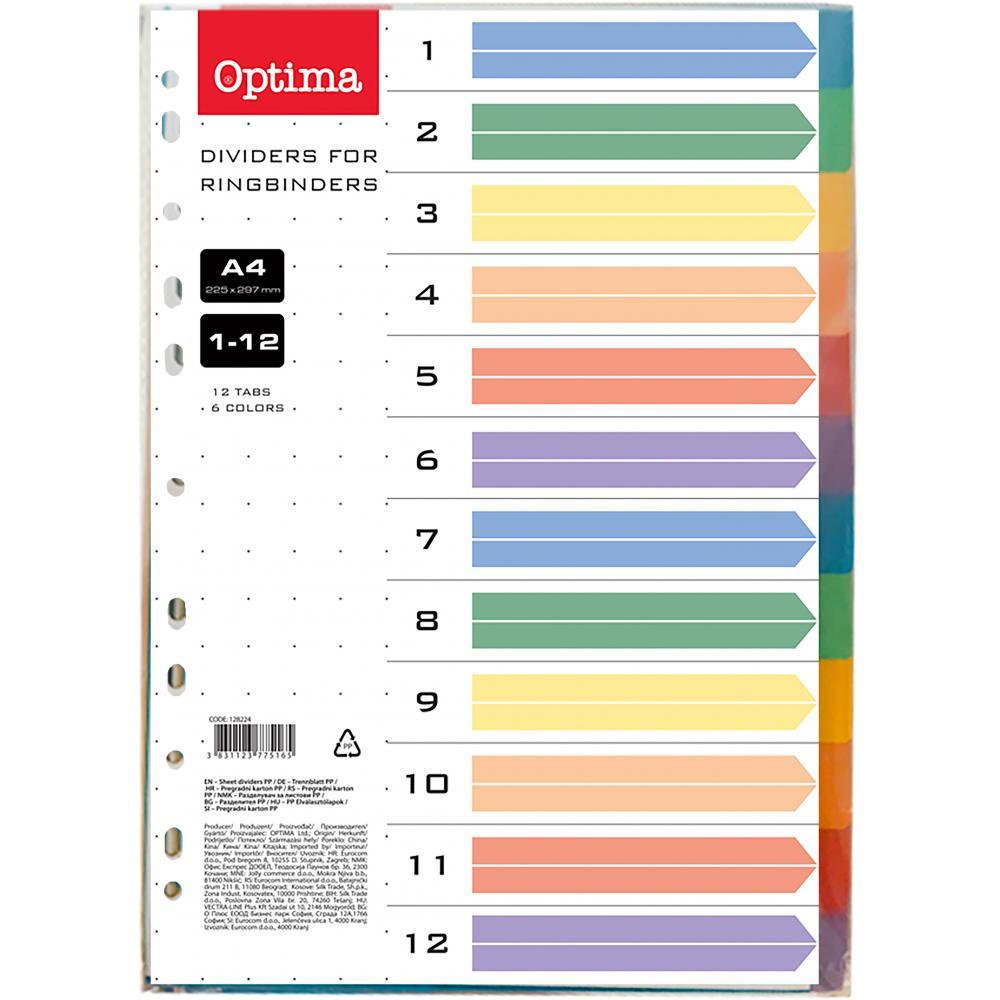 Optima Разделувачи колор 1-12  128224