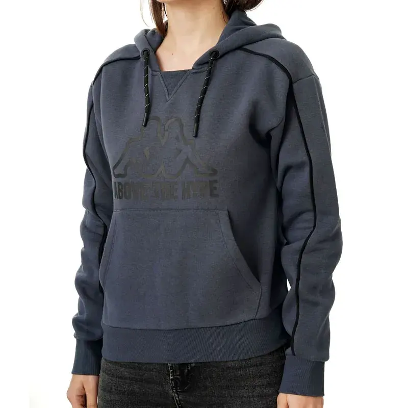 Женски дуксер Kappa со лого Gradiel, темно сива