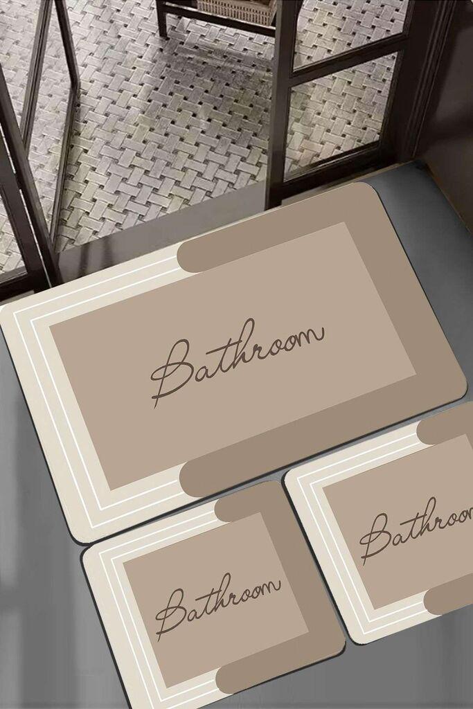 Комплет килим за бања L'essentiel Maison Nakoe, 3 парчиња, Беж