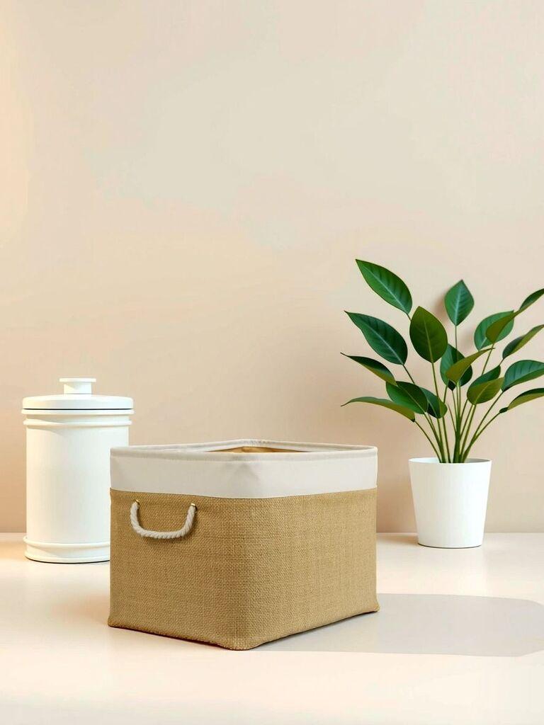 Кошница за складирање Aberto Design YLC.B.G.1, 25x15x18cm, Крем боја