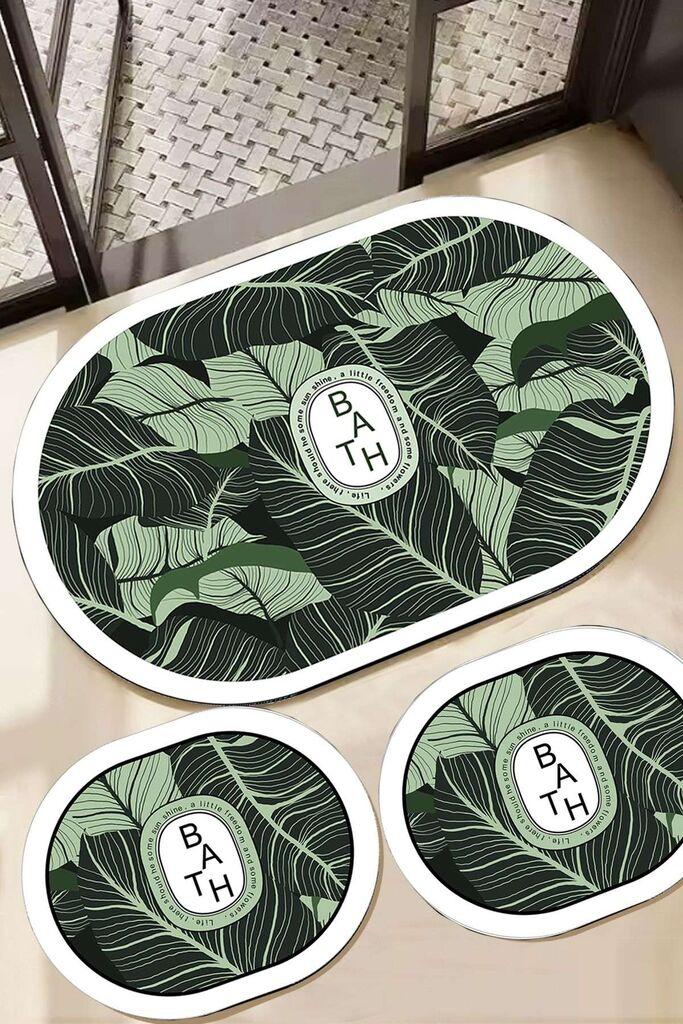 Комплет килим за бања L'essentiel Maison Aleas, 3 парчиња, Шарена