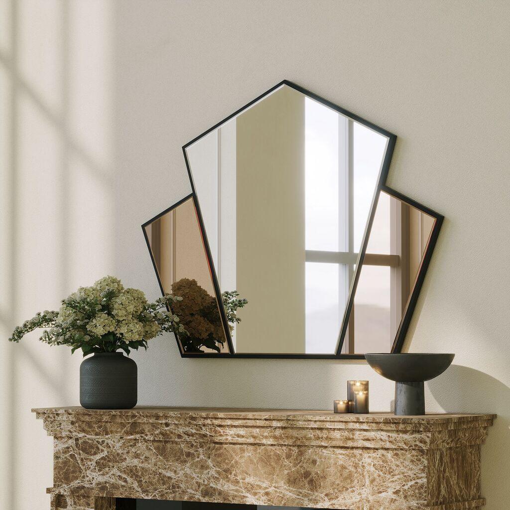 Огледало за дома Hanah Selfish, 95x76 см, црно