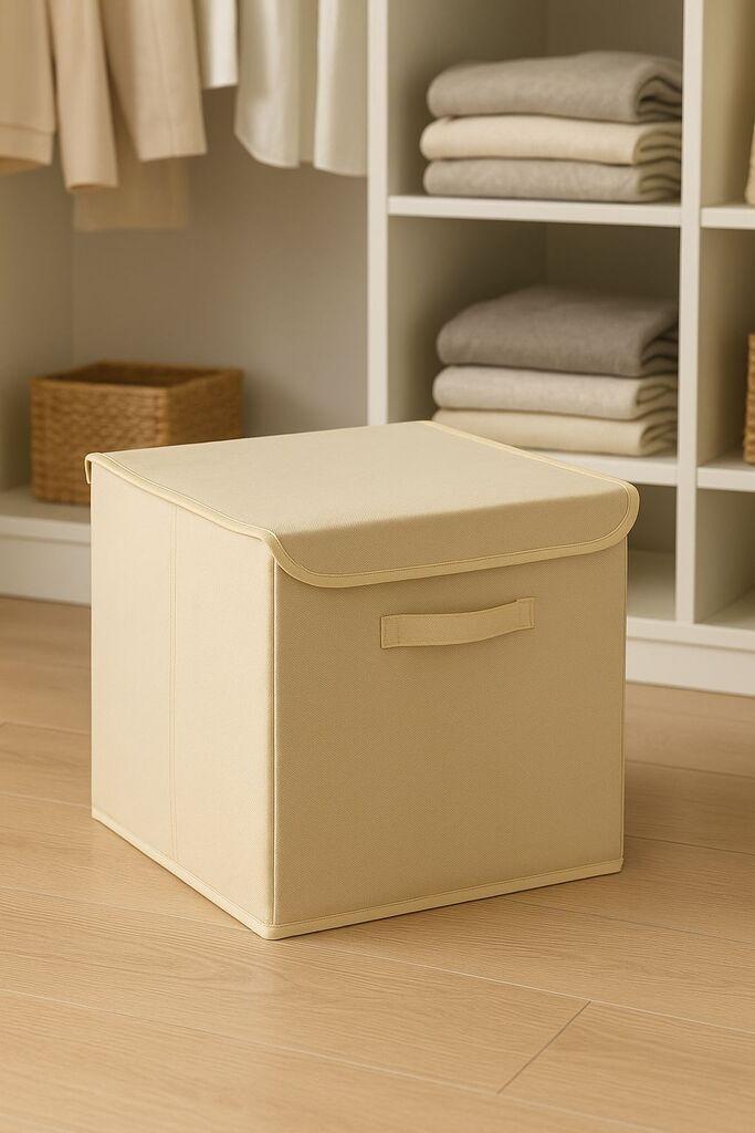 Кошница за складирање Aberto Design YLC.K.066, 30x30x30cm, Крем боја