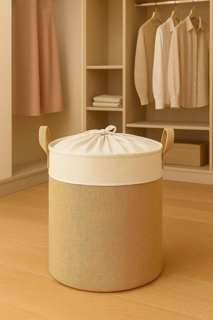 Кошница за складирање Aberto Design YLC.B.G.S.034, 37x37x37см, Крем боја