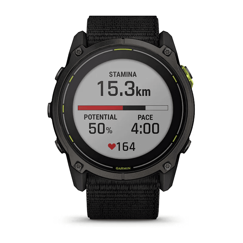Garmin Паметен часовник Enduro 3 Carbon Gray DLC Titanium with black Sport Loop Band