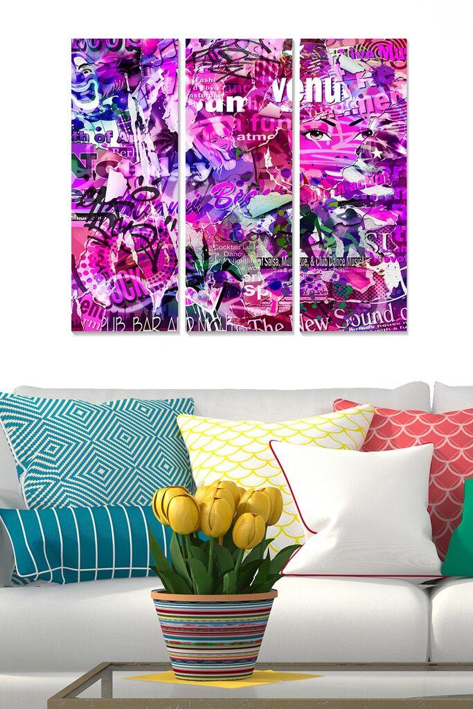 Wallity Сет Врамени MDF Слика Myk3011-3, 3 Дела