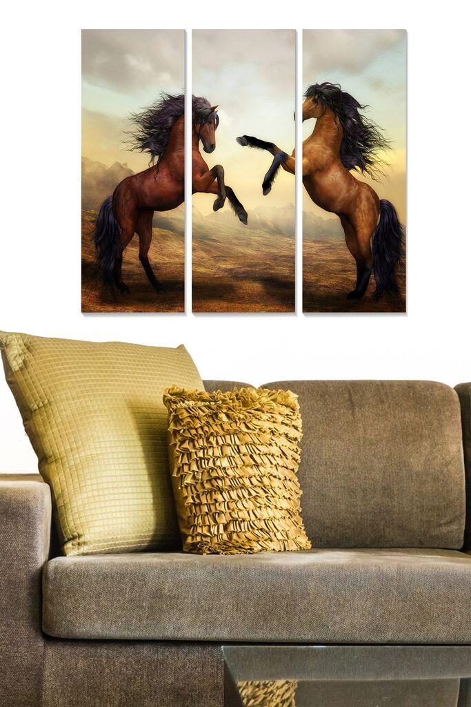 Wallity Слика со LED Осветлување Night Wolf, 66x99 cm