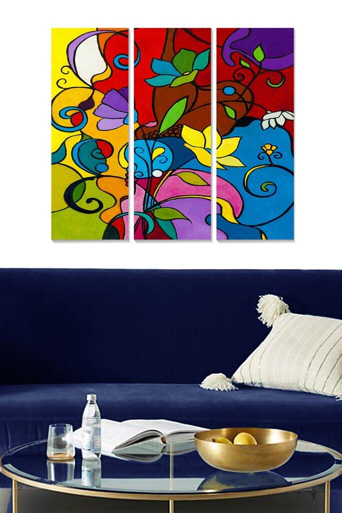 Wallity Слика со LED Осветлување Skull Statue Birth, 60 cm