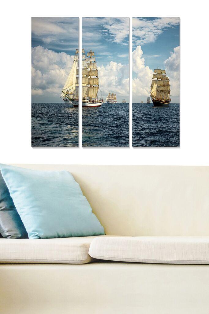 Wallity Сет Врамени MDF Слика Myk3001-1, 3 Дела