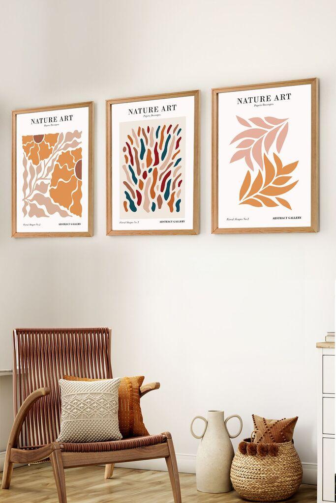 Wallity Сет Врамени MDF Слика Myk3008-3, 3 Дела