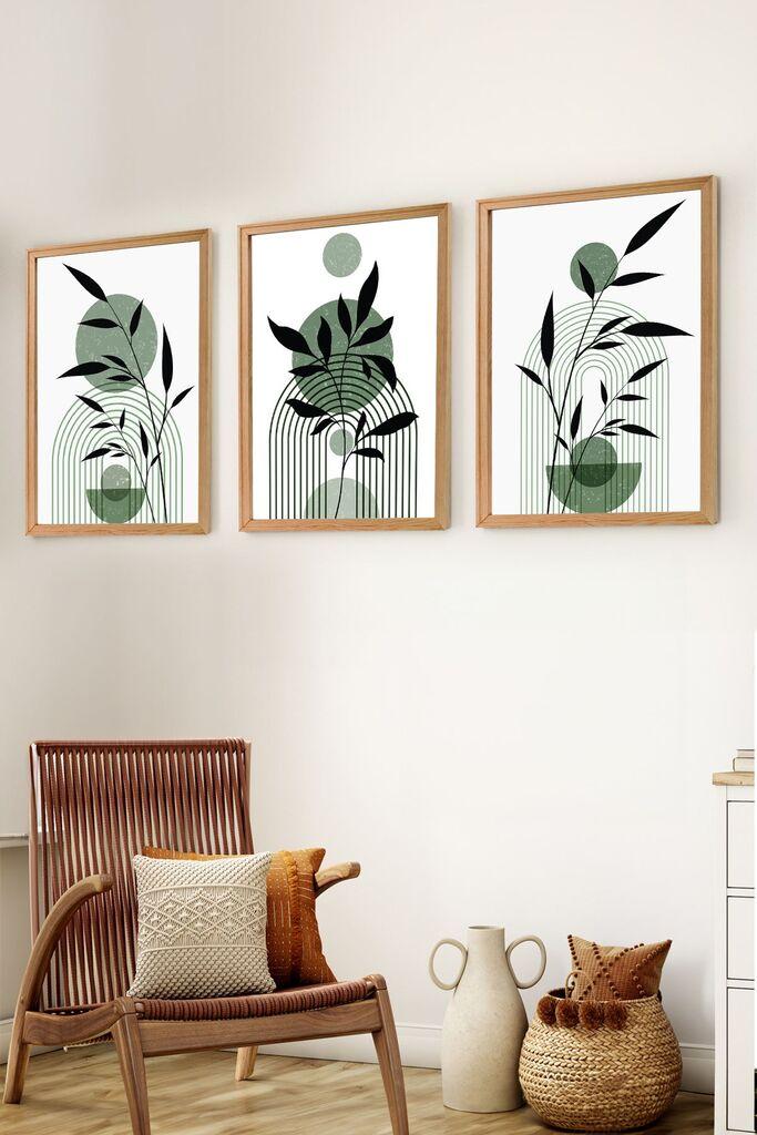 Wallity Сет Врамени MDF Слика Myk3005-3, 3 Дела