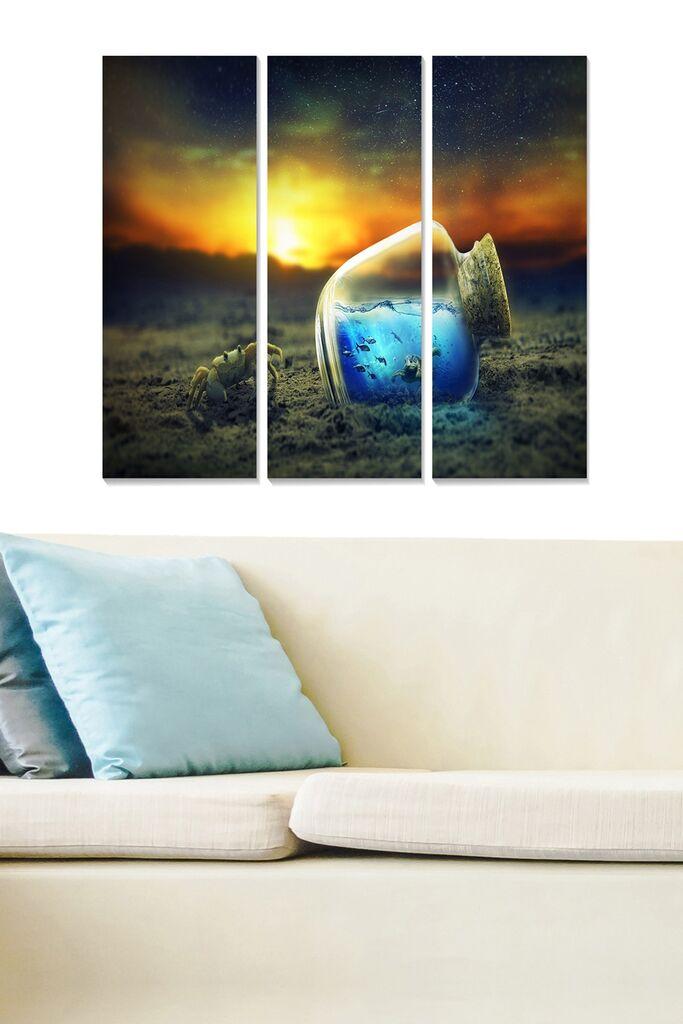 Wallity Слика со LED Осветлување Skull Statue Birth, 60 cm