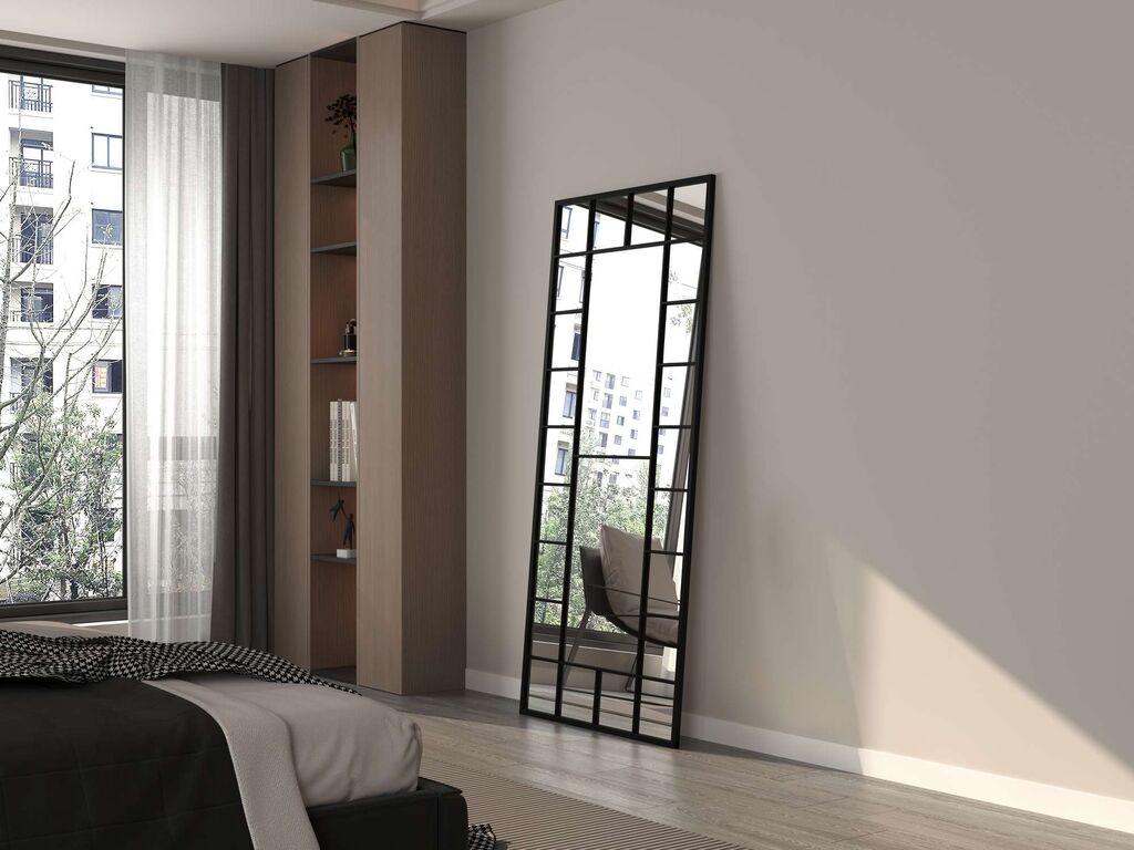 Подно огледало Hanah Home Boxia, 80 см x 180 см, црно