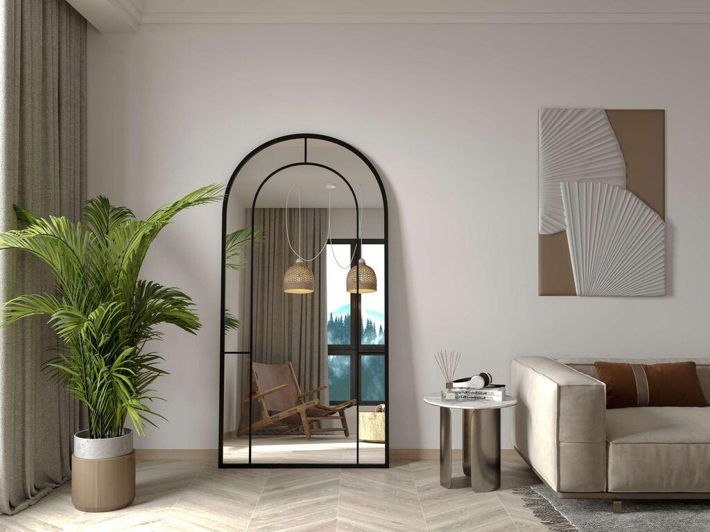 Огледало за под Hanah Home Rounda, 90 см x 180 см, црно