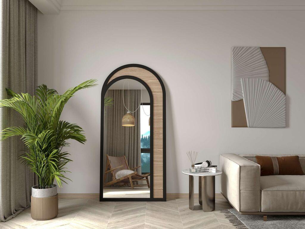 Подно огледало Hanah Home Rafza, 80 см x 170 см, црно