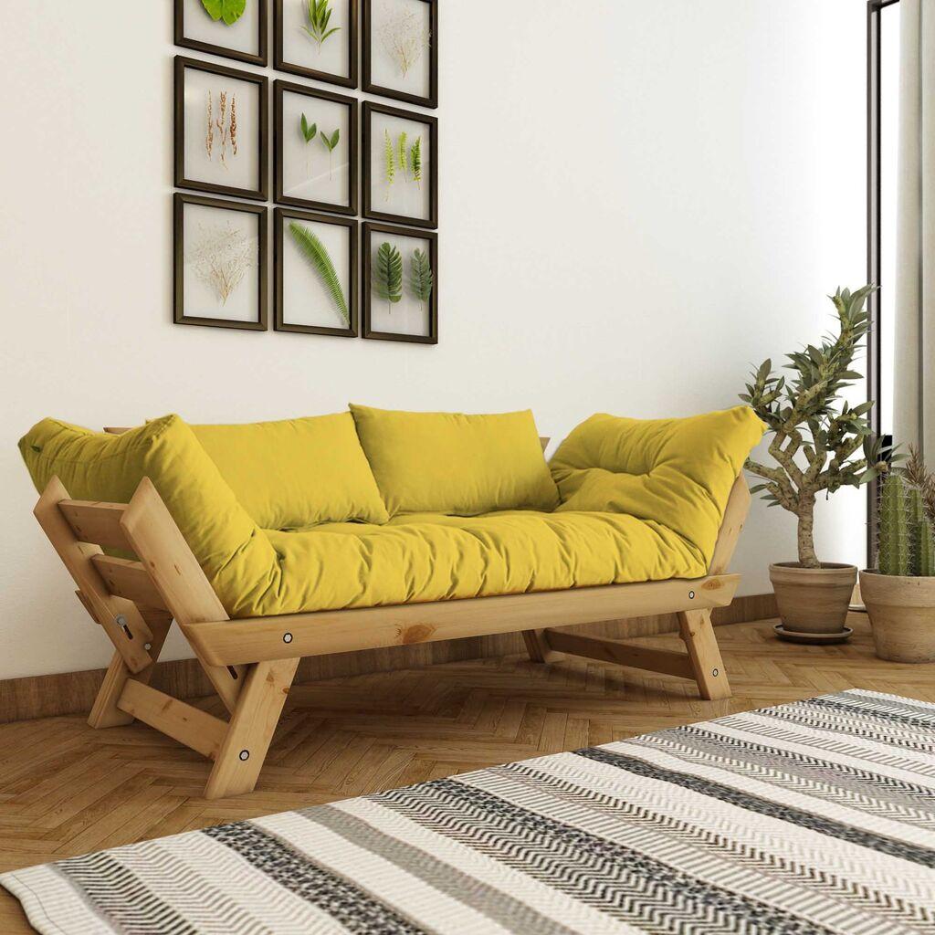 Двосед Hanah Home Garden, природна и жолта