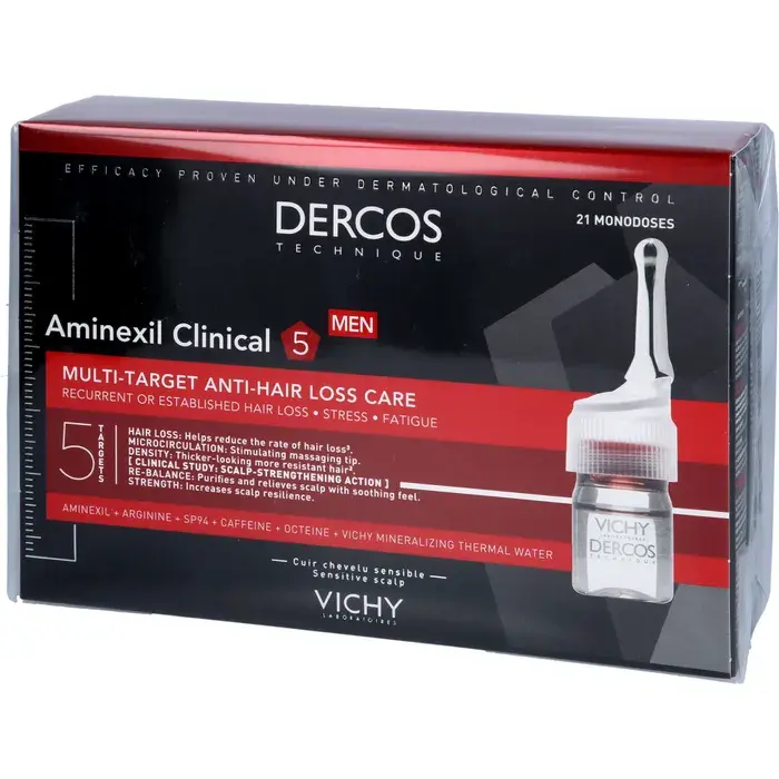 VICHY Шампон против опаѓање на коса, Dercos Aminexil Clinical 5 - монодози x 21