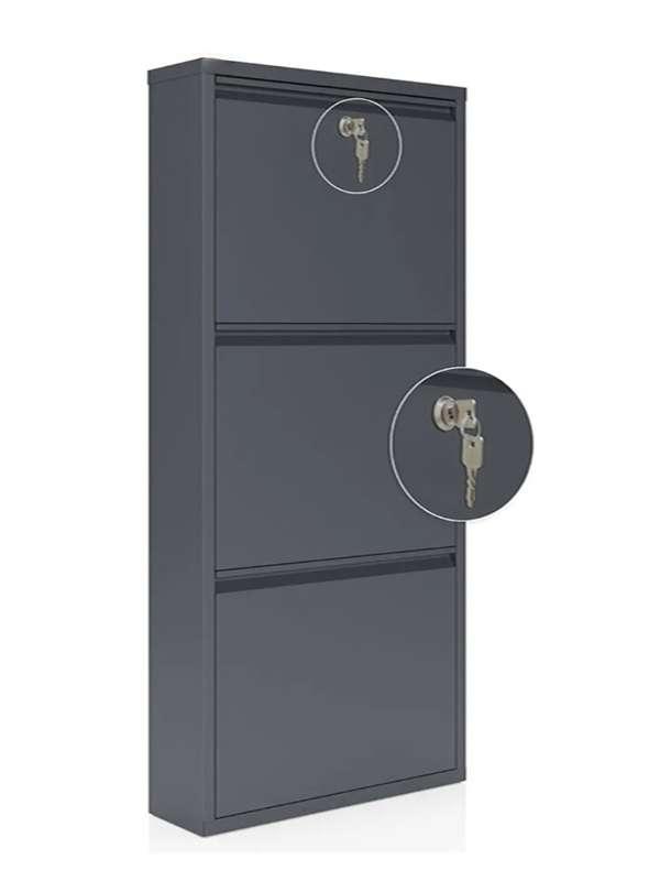 Полица за чевли Hanah Home Primo 3, 50x104x15 см, Антрацит