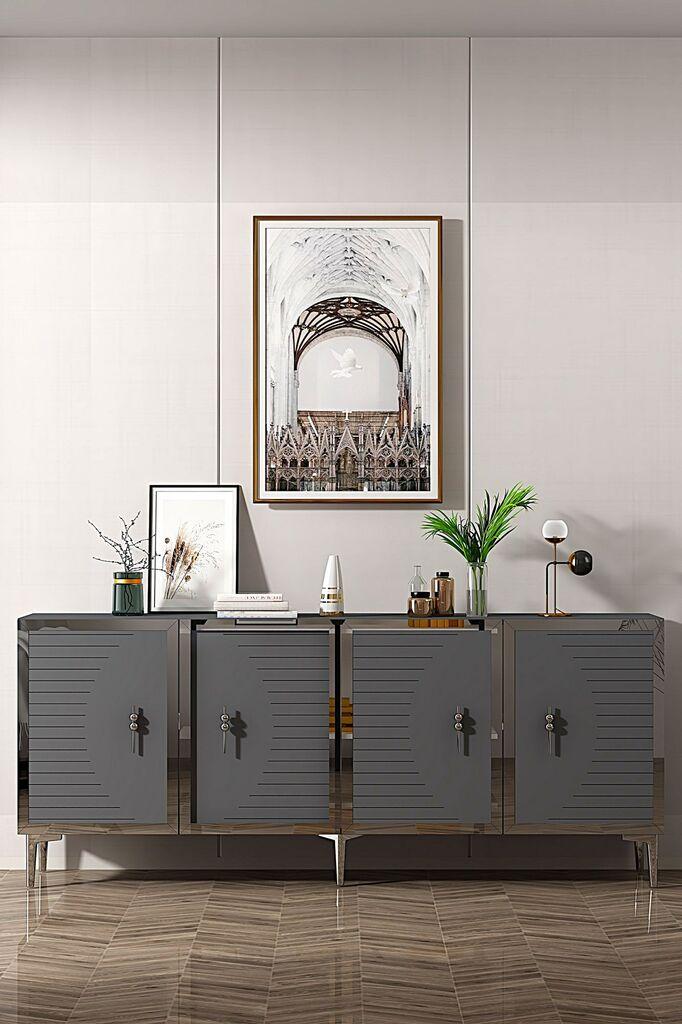 Hanah Home Console Tuna 180, 180x75x32 см, Антрацит