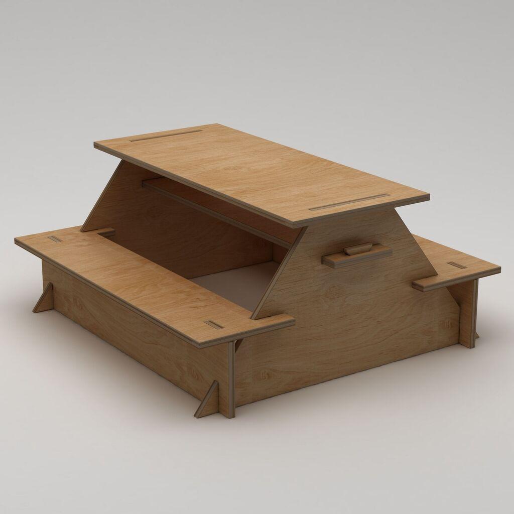 Градинарска маса Hanah Home со клупи, 160 x 150 x 75 см