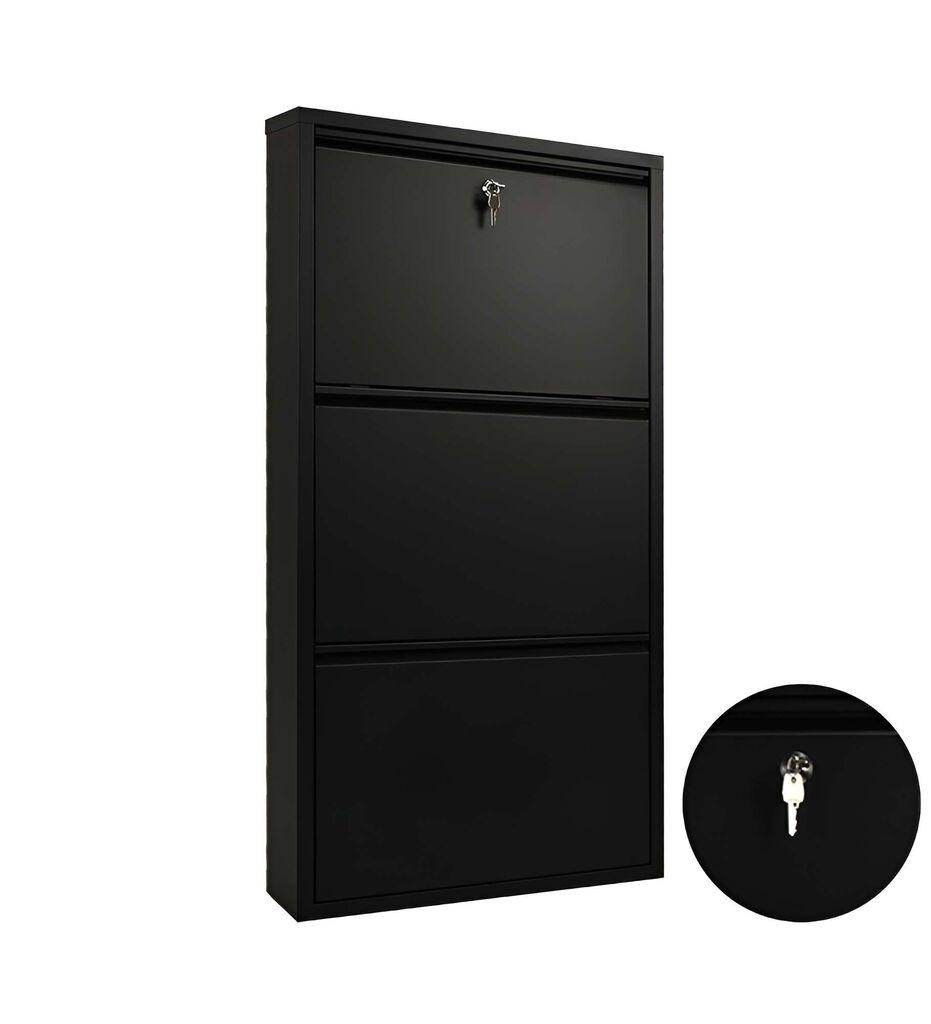 Полица за чевли Hanah Home Primo 3, 50x104x15 см, црна