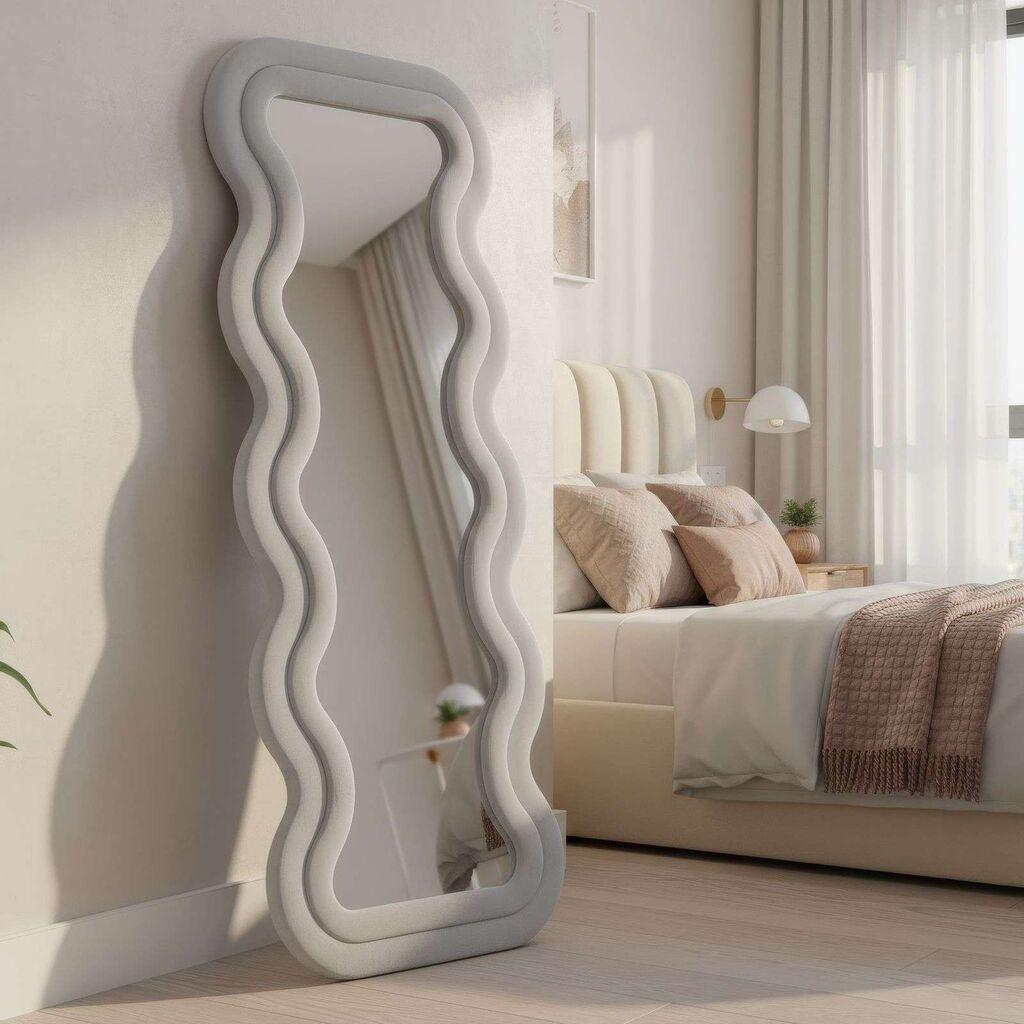 Подно огледало Hanah Home Mundo, 65 см x 170 см, крем