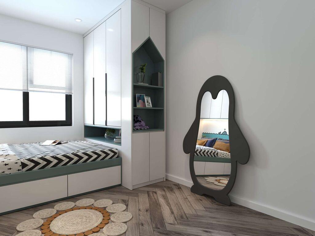 Подно огледало Hanah Home Penguin, 90 см x 150 см, црно