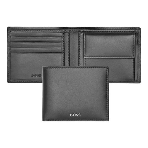 BOSS Паричник, Машки, Кожен, Boss, Classic smooth, HLM403A, 11,5*9,5*2цм, Црна