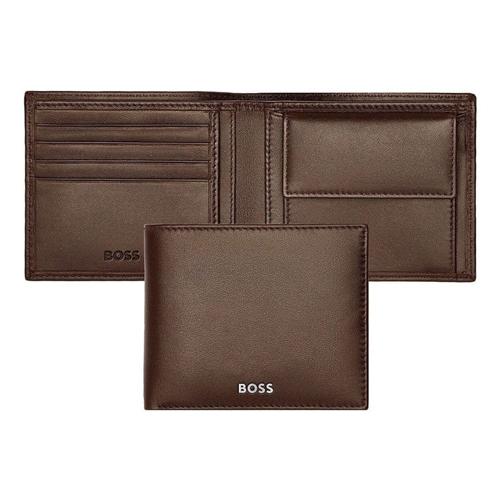 BOSS Паричник, Машки, Кожен, Boss, Classic smooth, HLM403Y, 11,5*9,5*2цм, Кафеава