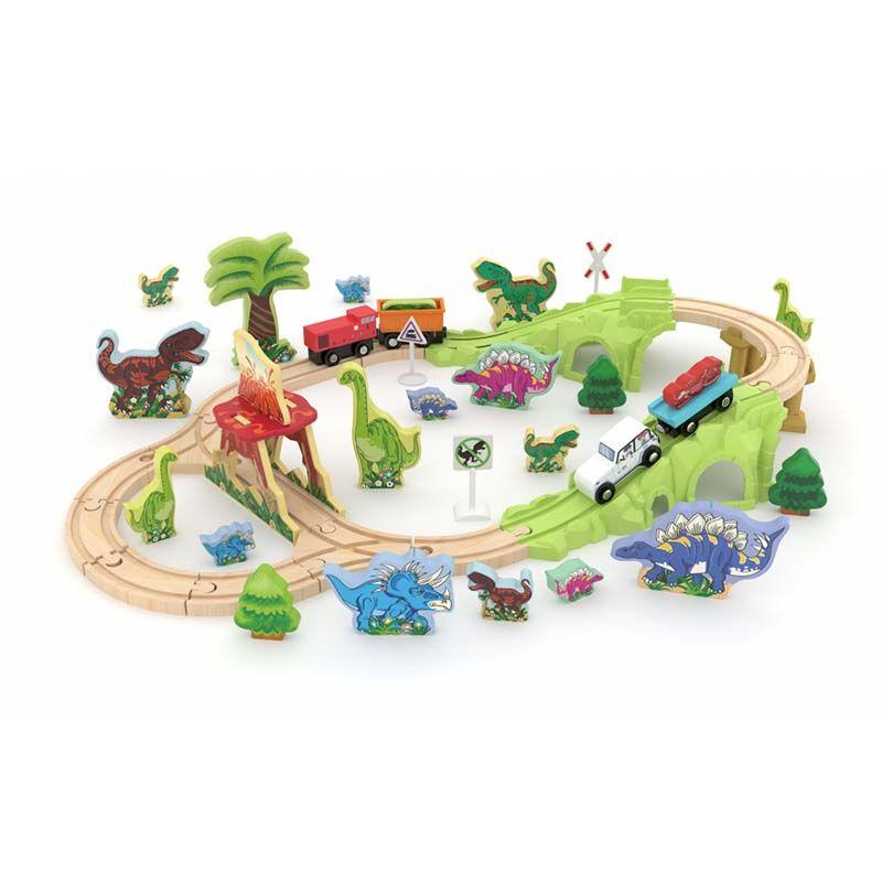 J'adore Дрвена мега стаза со воз и дино JD849974