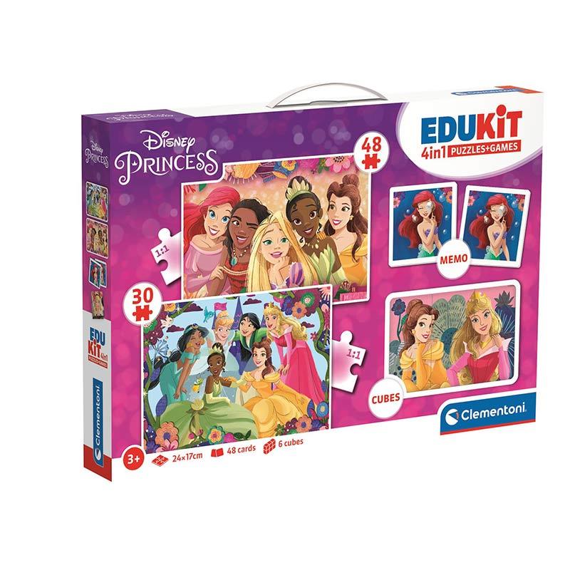 Clementoni education Сет активности сложувалки и игри EduKit Princess 4in1 3г+