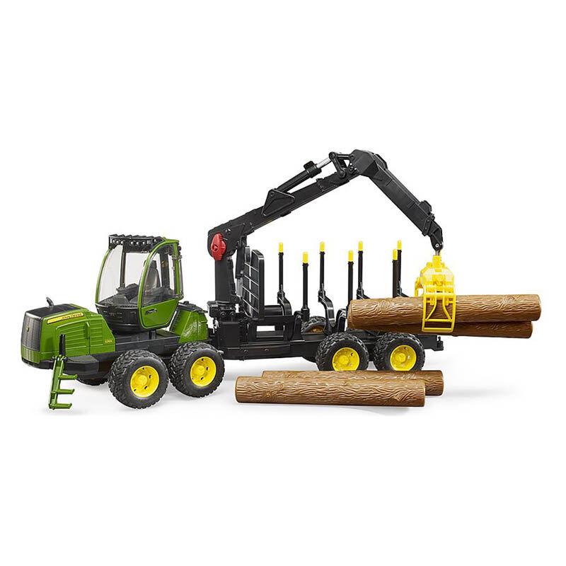 BRUDER Играчка трактор John Deere со натоварувач и приколка 4г